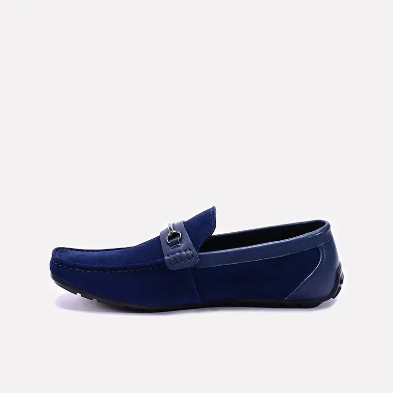 Stature Blue Velvet Horsebit Loafers 0130922