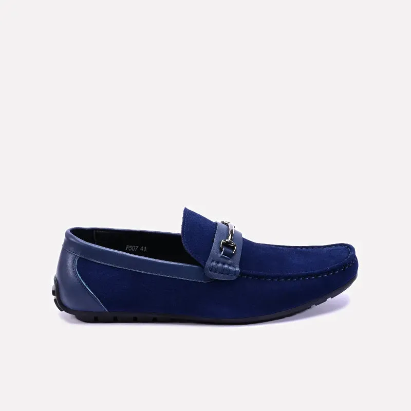 Stature Blue Velvet Horsebit Loafers 0130922