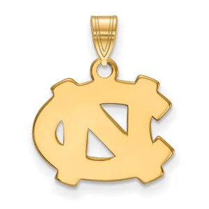 Sterling Silver Gold-plated University of North Carolina N-C Small Pendant