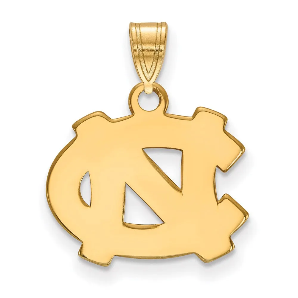 Sterling Silver Gold-plated University of North Carolina N-C Small Pendant