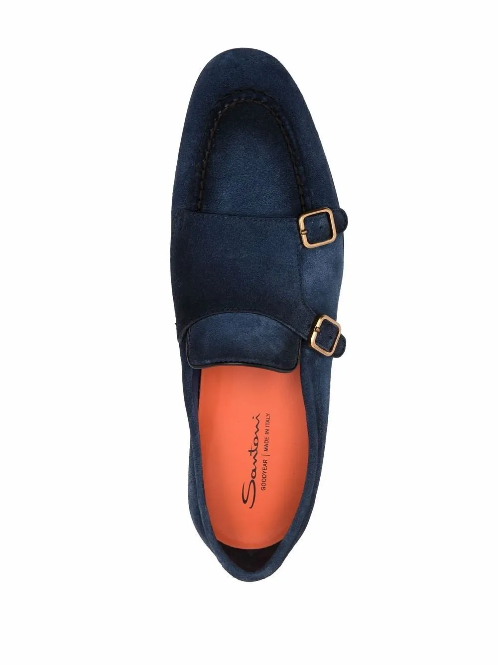 Suede Double-Buckle Loafer