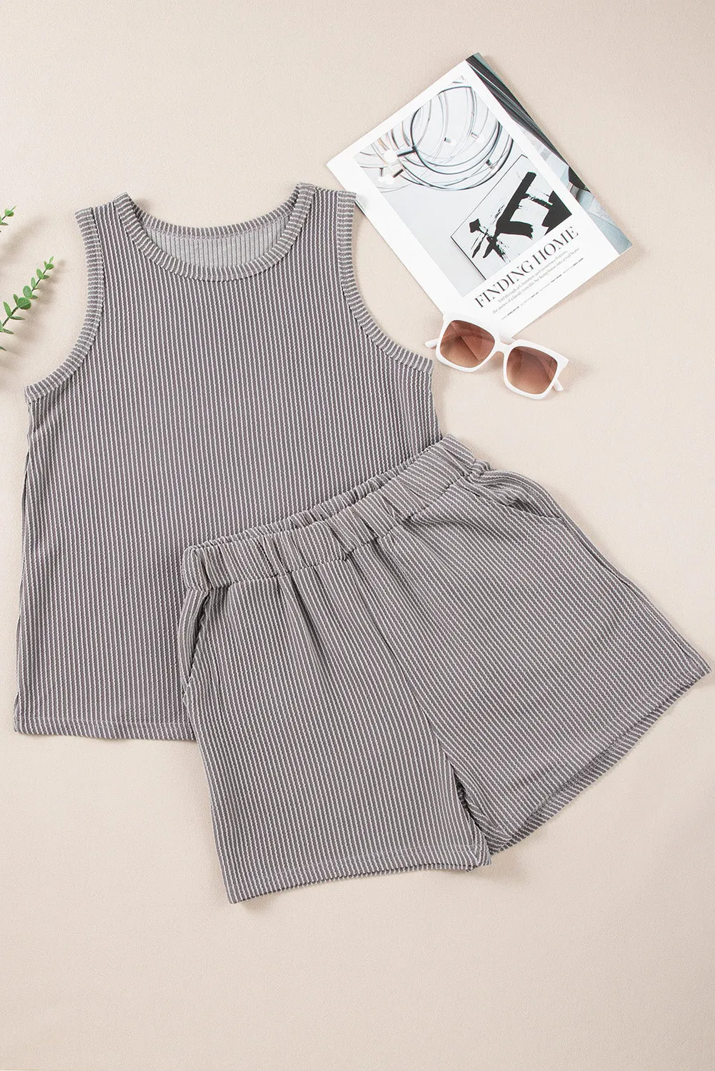 Tank Top and Pocketed Shorts Set