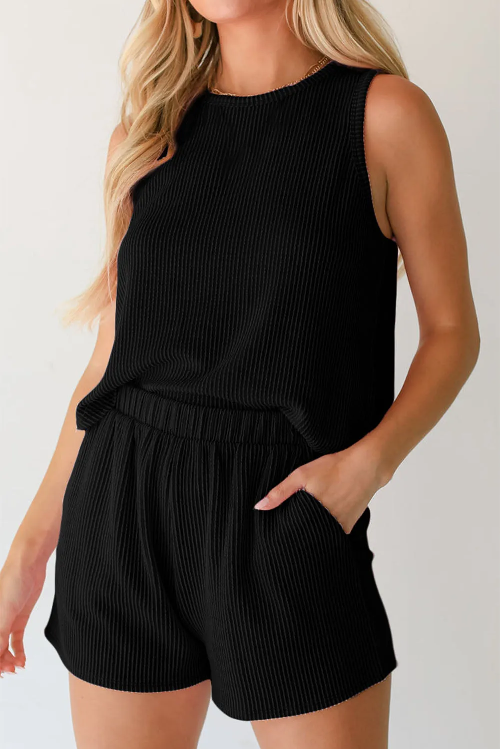 Tank Top and Pocketed Shorts Set