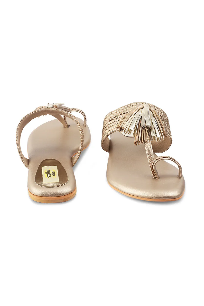 Tassel K Flats Taupe