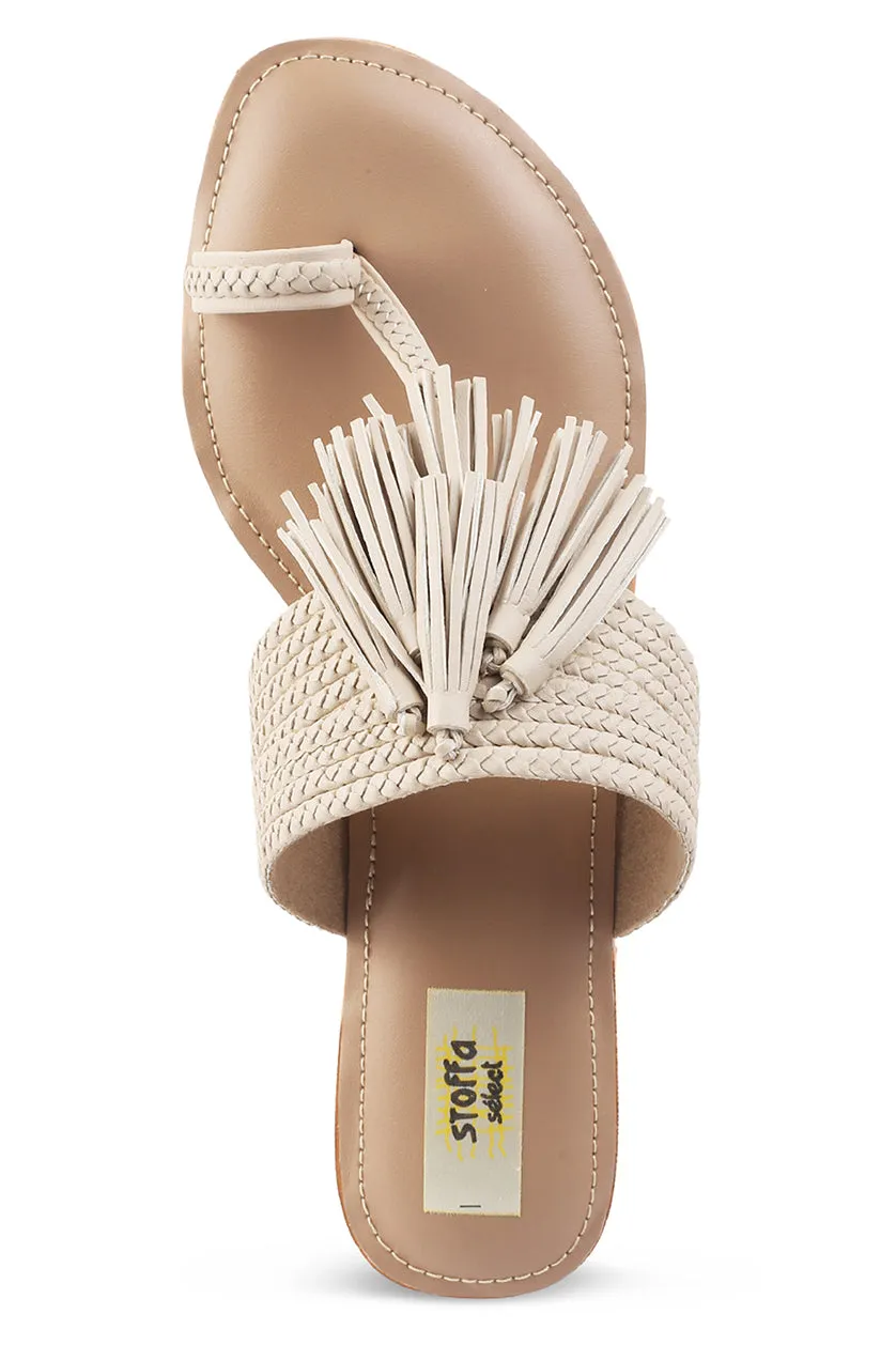Tassel K Flats Taupe