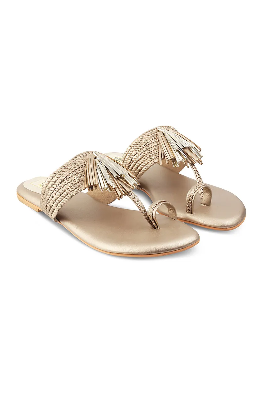 Tassel K Flats Taupe