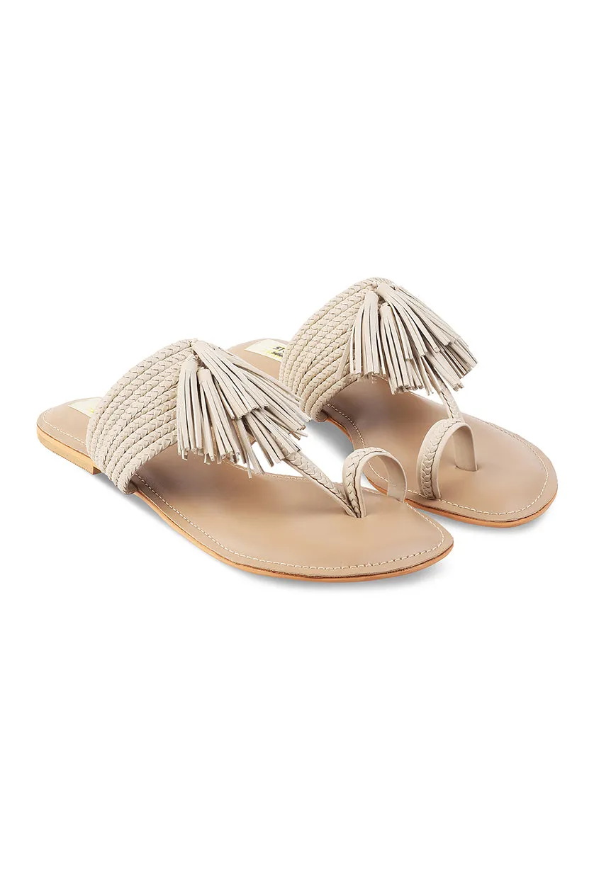 Tassel K Flats Taupe