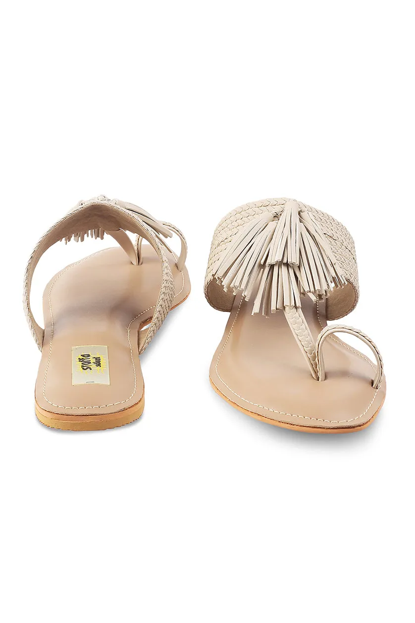 Tassel K Flats Taupe