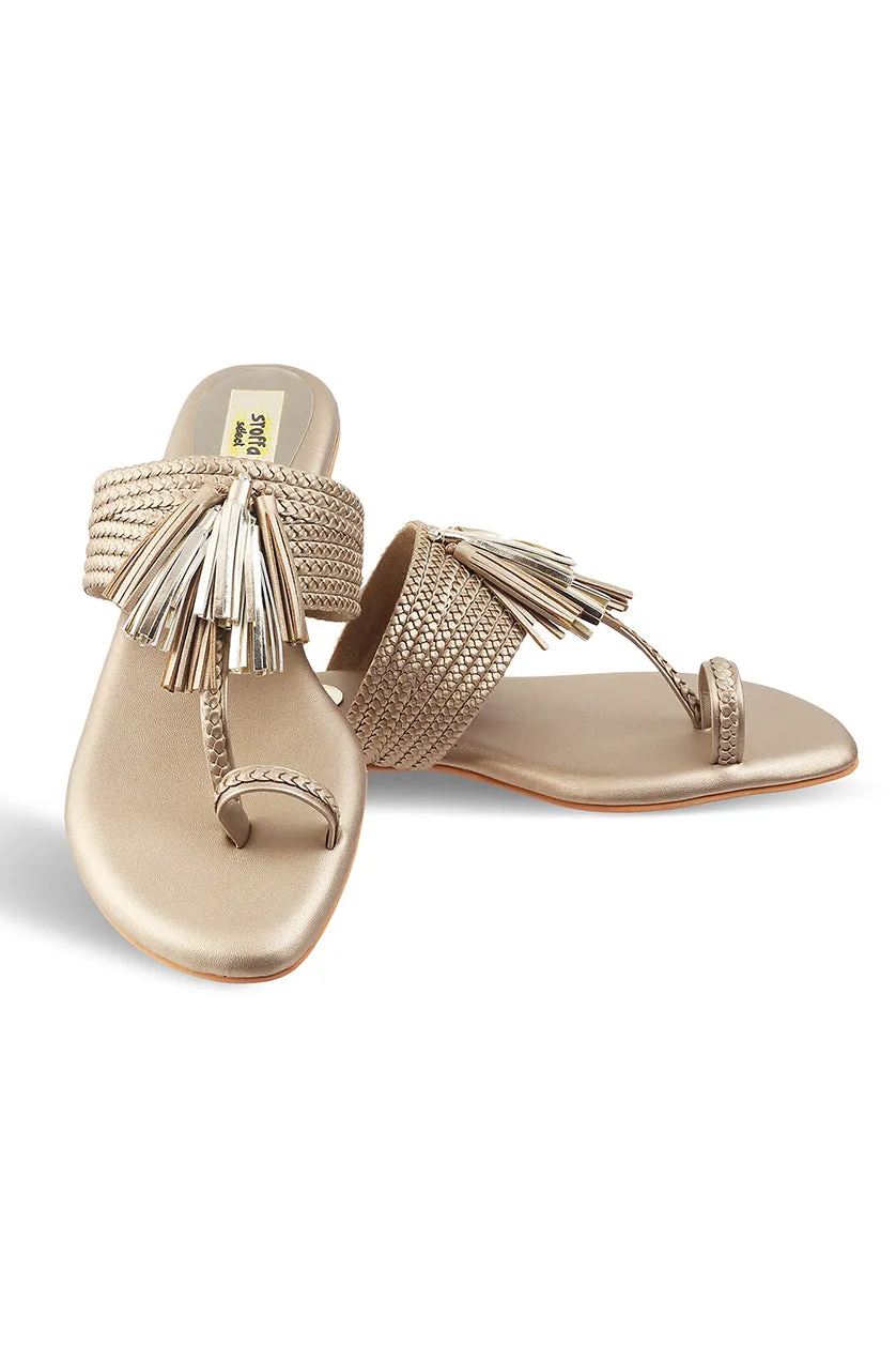 Tassel K Flats Taupe