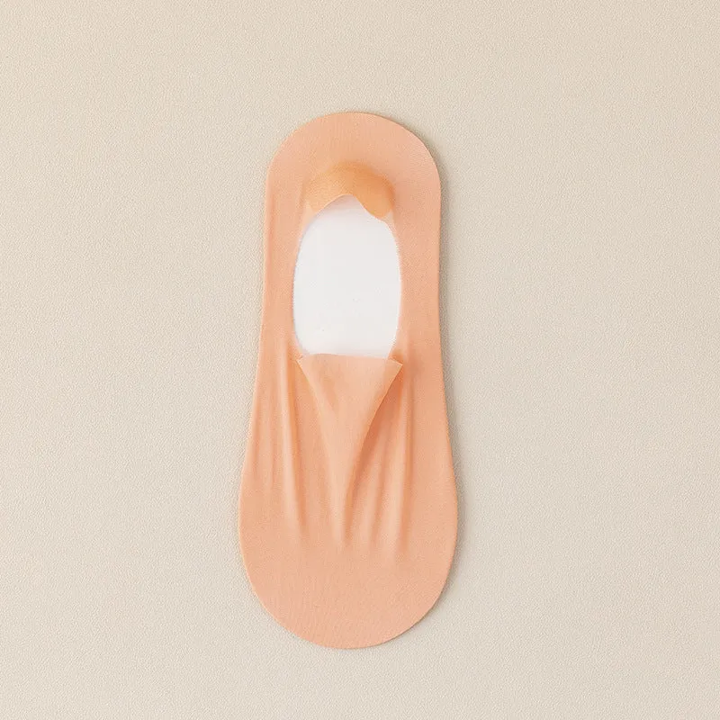 Thin Solid Color Bottom Super Low Cut Invisible Socks