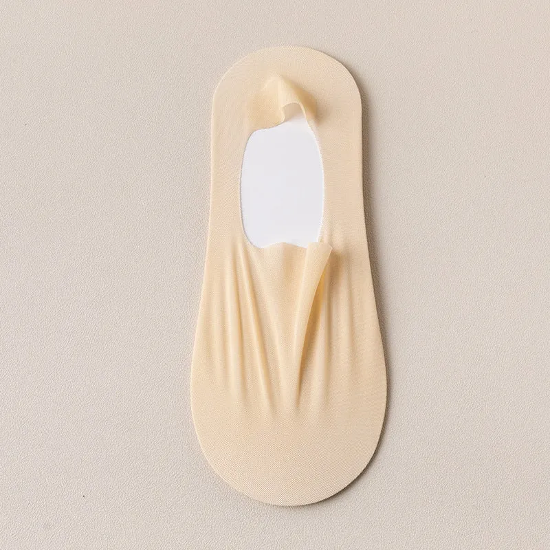 Thin Solid Color Bottom Super Low Cut Invisible Socks
