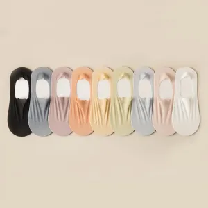Thin Solid Color Bottom Super Low Cut Invisible Socks