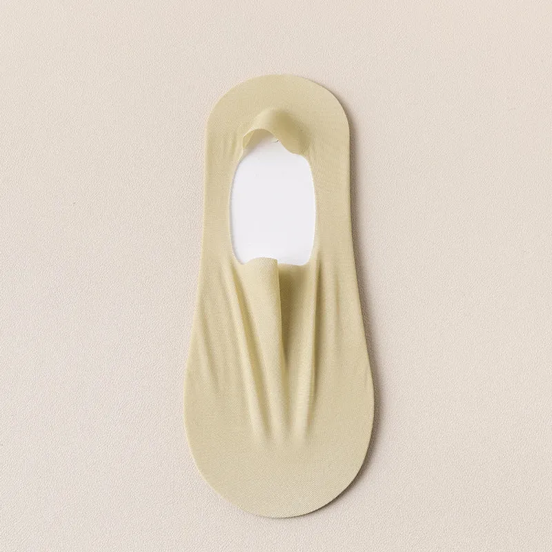 Thin Solid Color Bottom Super Low Cut Invisible Socks
