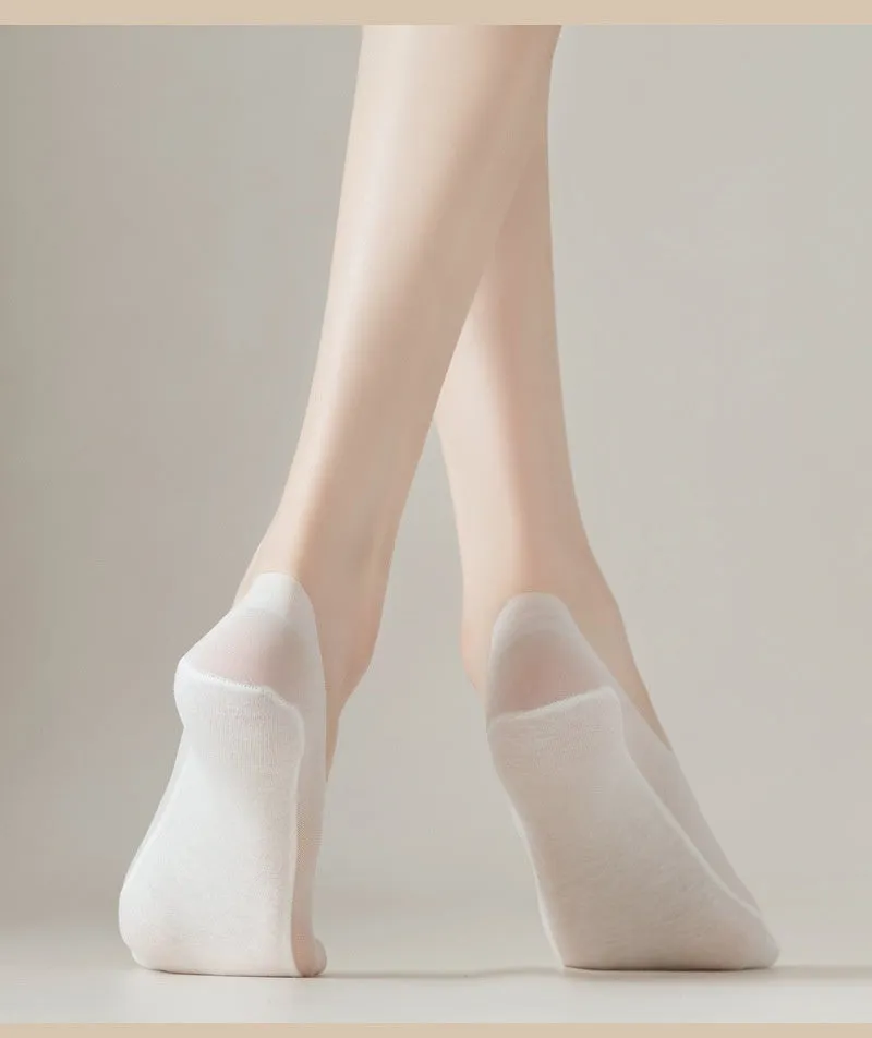 Thin Solid Color Bottom Super Low Cut Invisible Socks