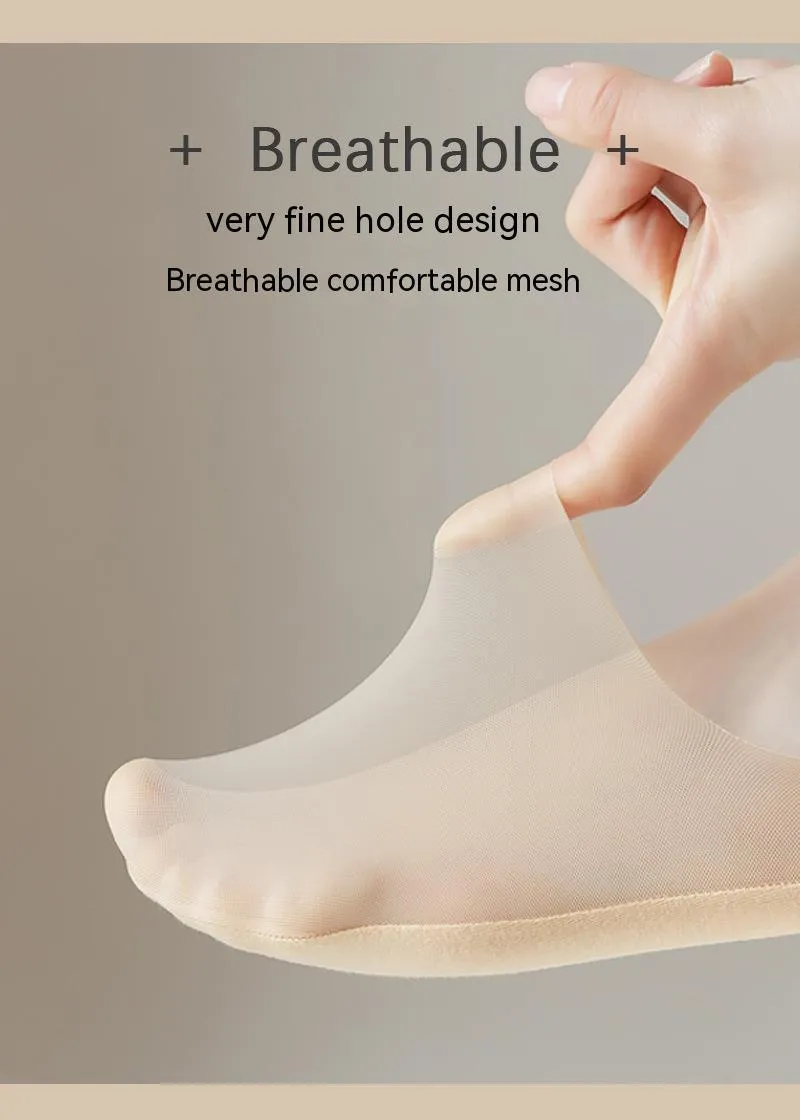 Thin Solid Color Bottom Super Low Cut Invisible Socks
