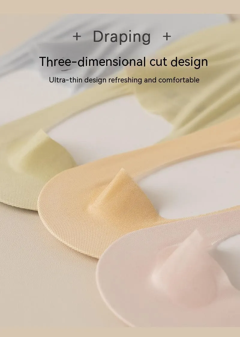 Thin Solid Color Bottom Super Low Cut Invisible Socks