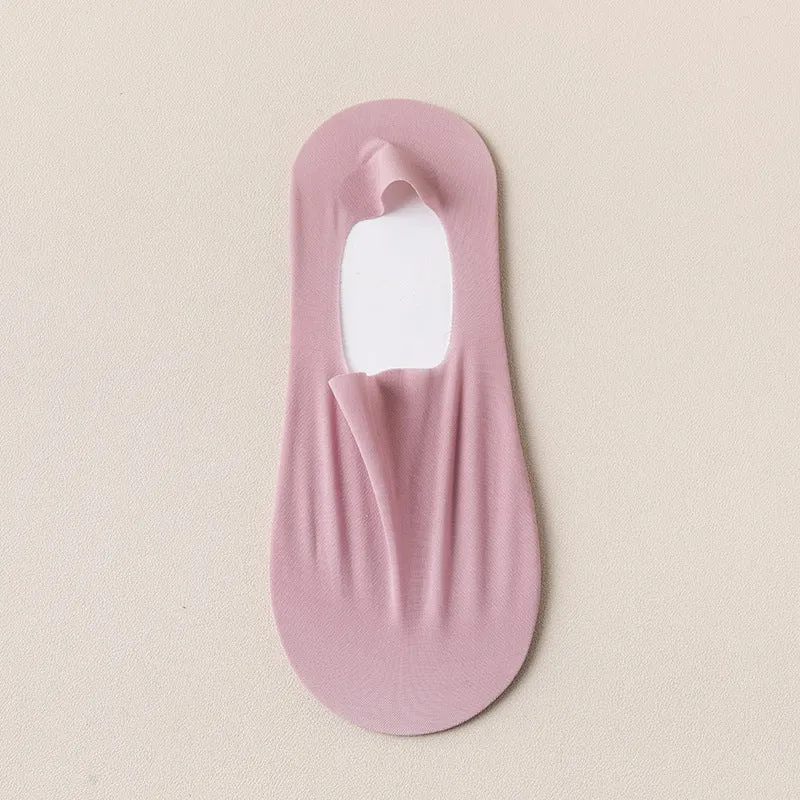 Thin Solid Color Bottom Super Low Cut Invisible Socks