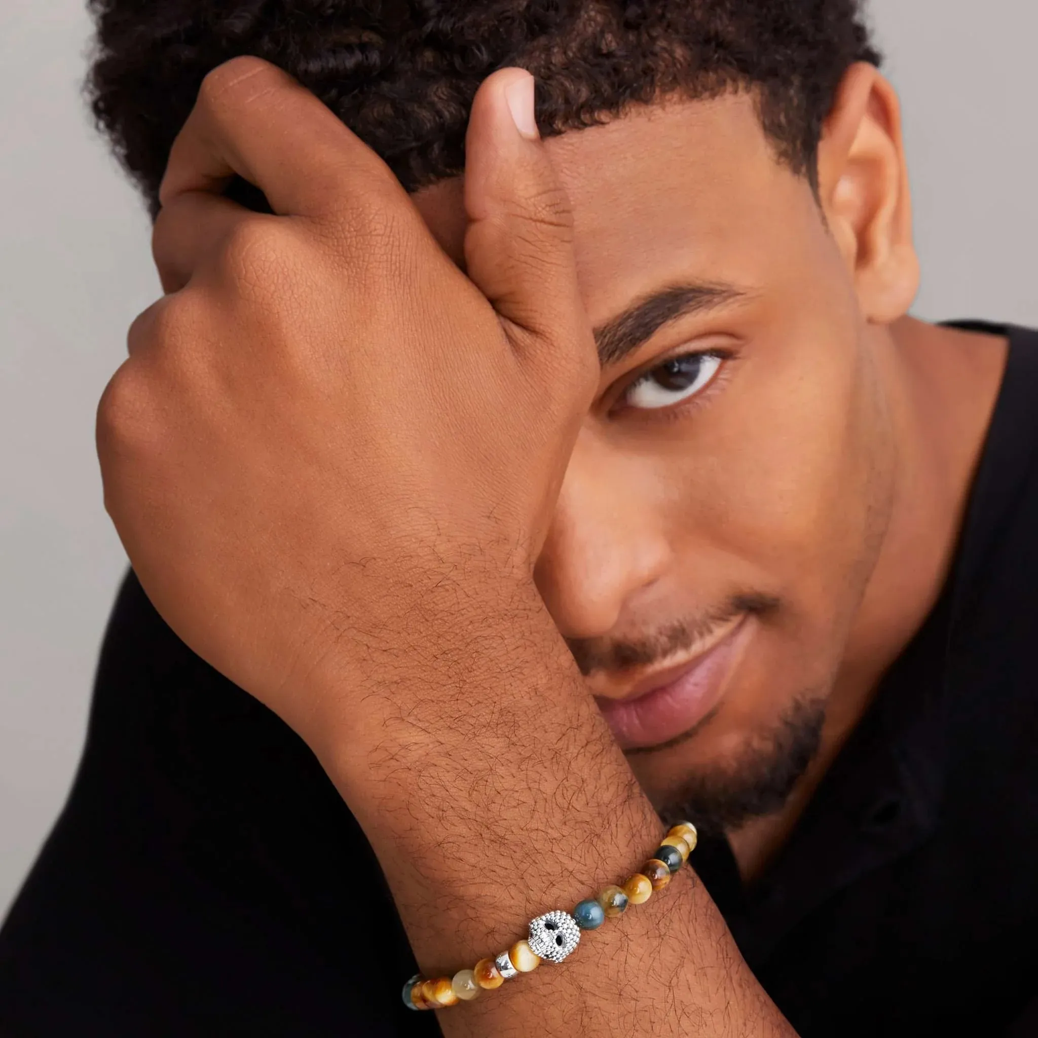 Tigereye Skull Bracelet