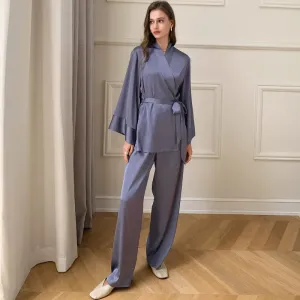 Tranquil Kimono Belted Wide Leg Lounge Set