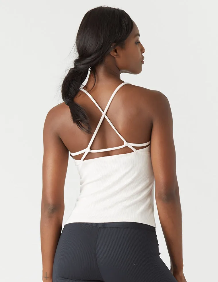 Tri-Back Tank: Soft Blush