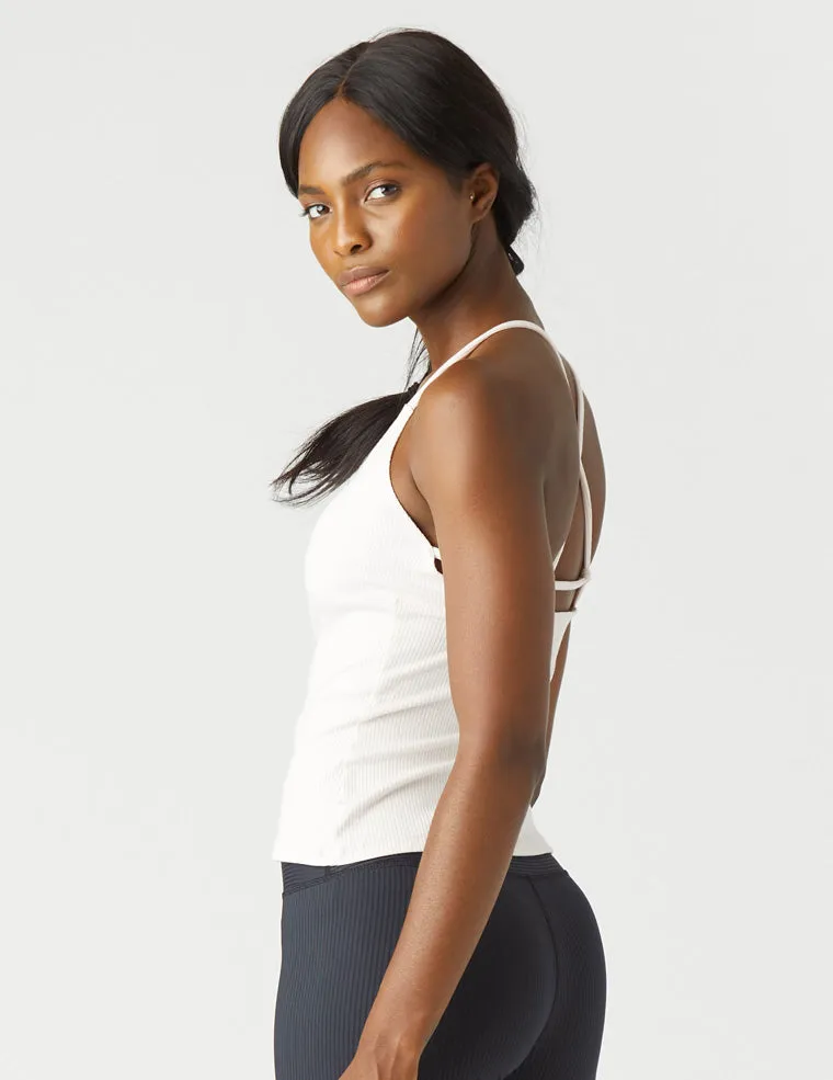 Tri-Back Tank: Soft Blush