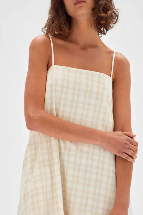 Tully Dress - Stone Check