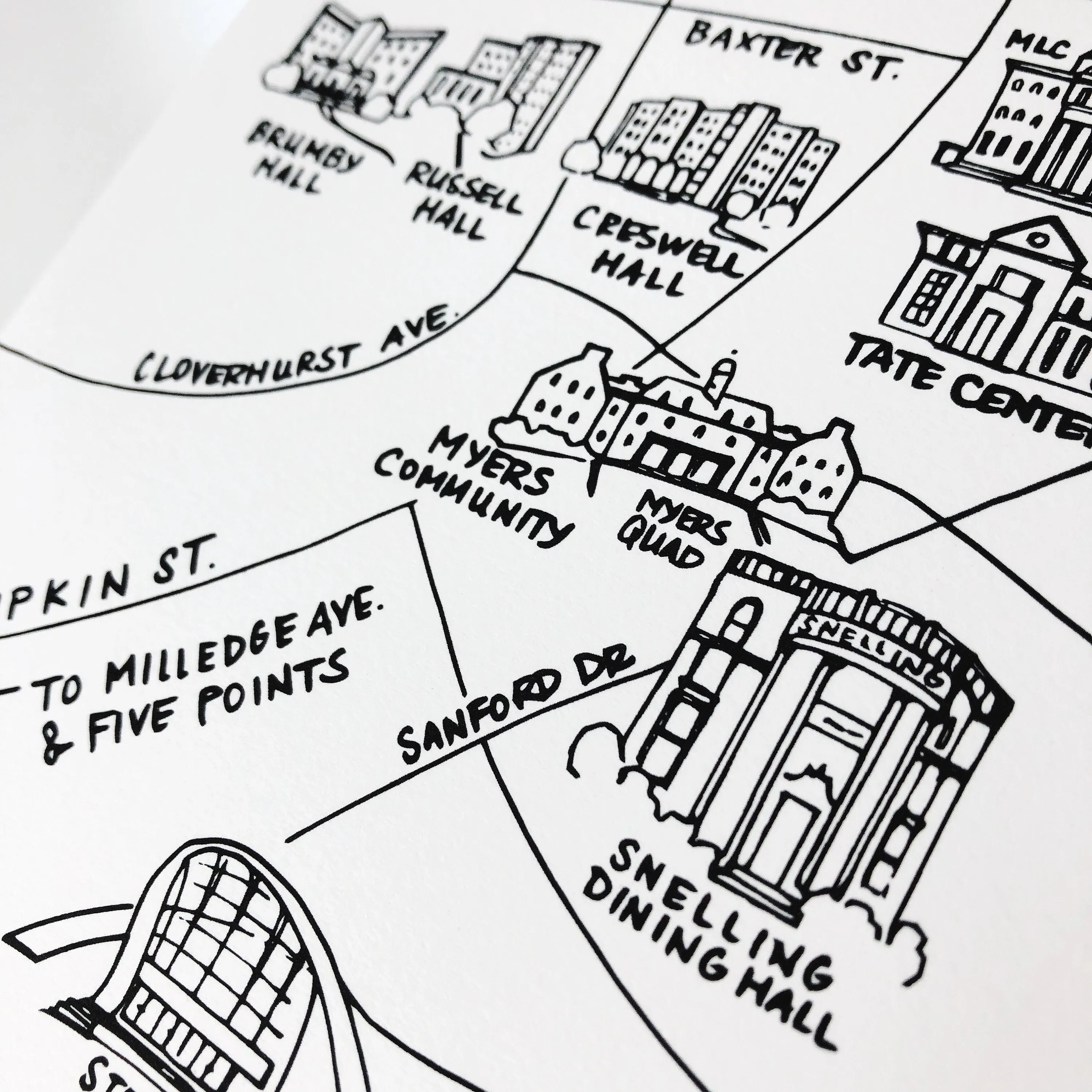 University of Georgia Map Greeting Card