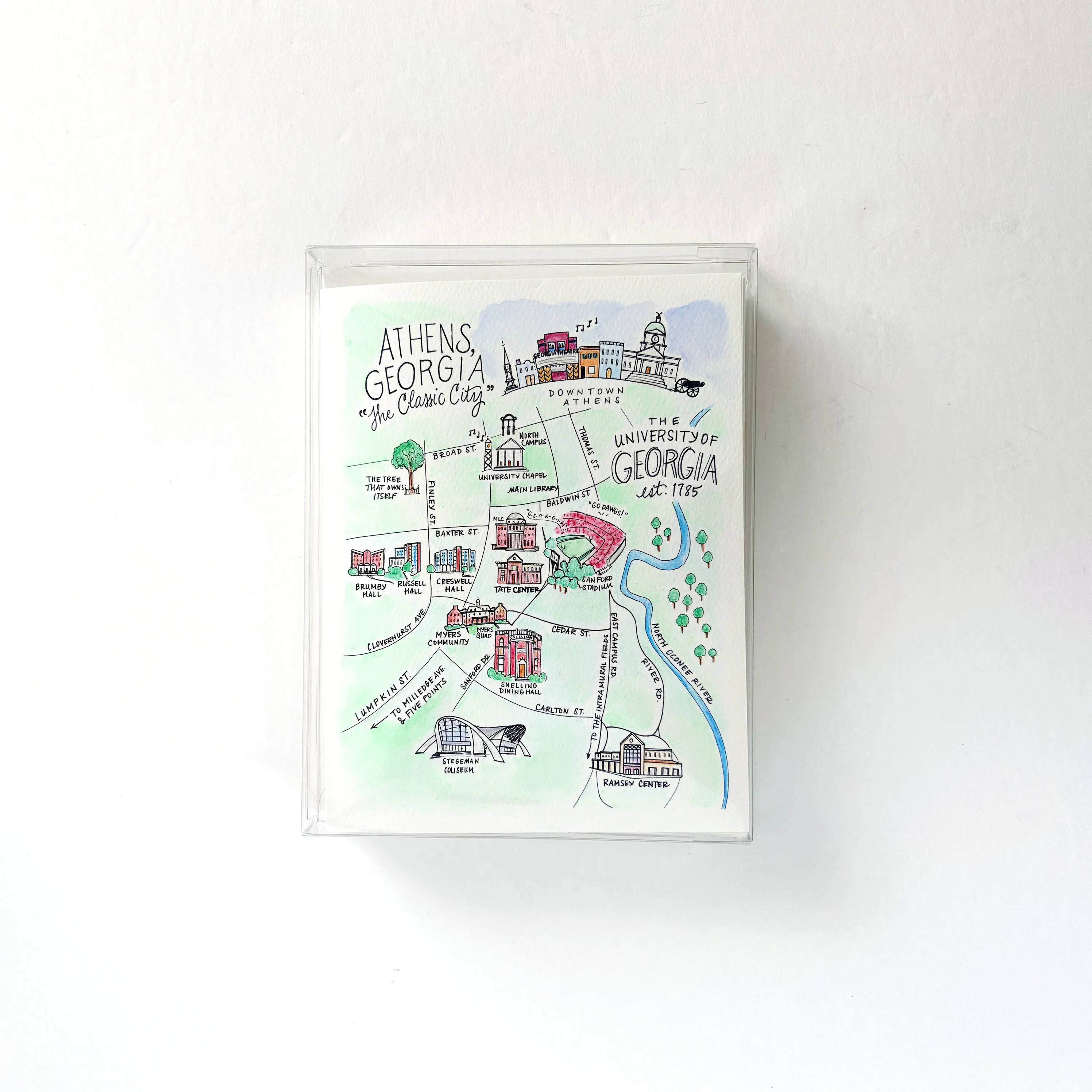 University of Georgia Map Greeting Card