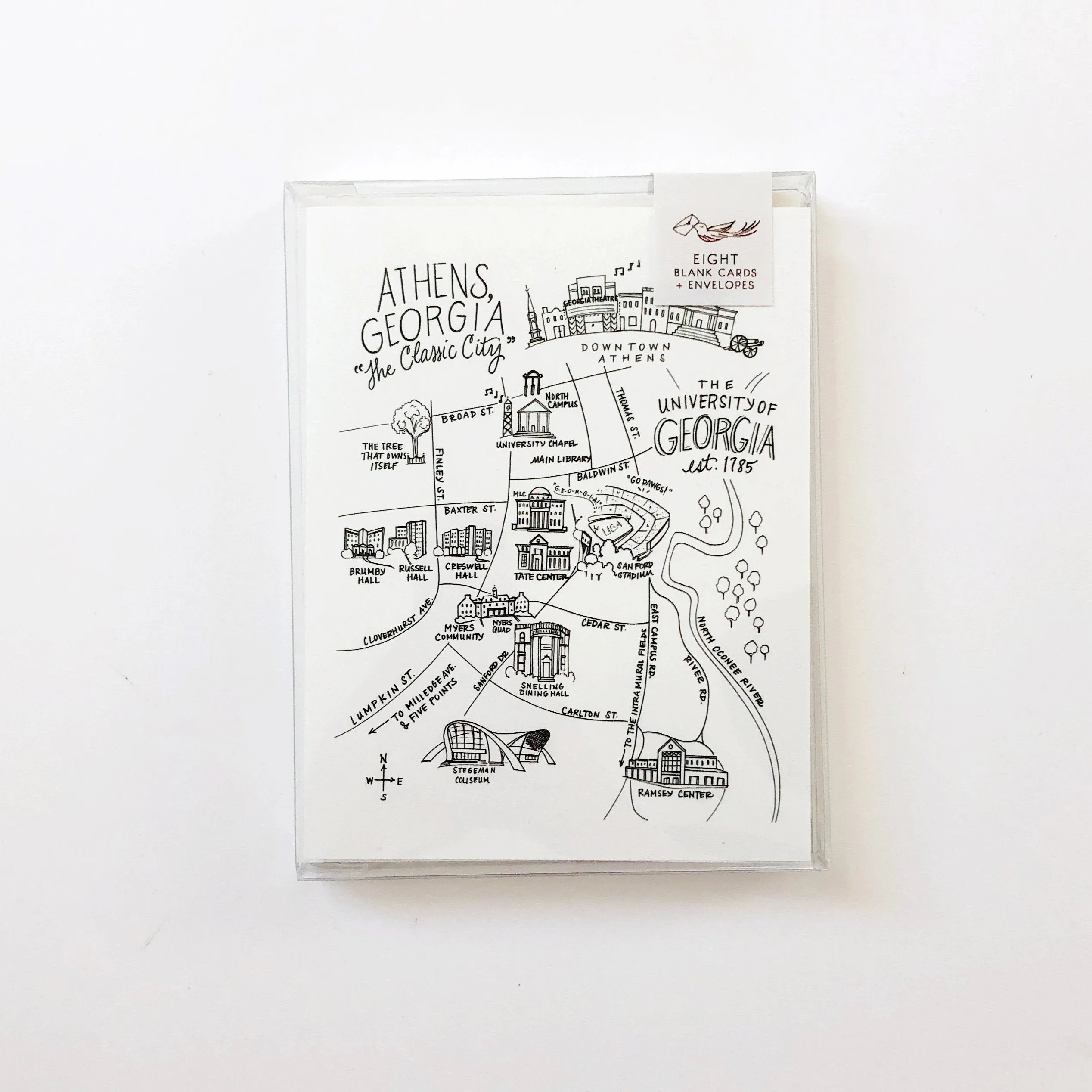 University of Georgia Map Greeting Card