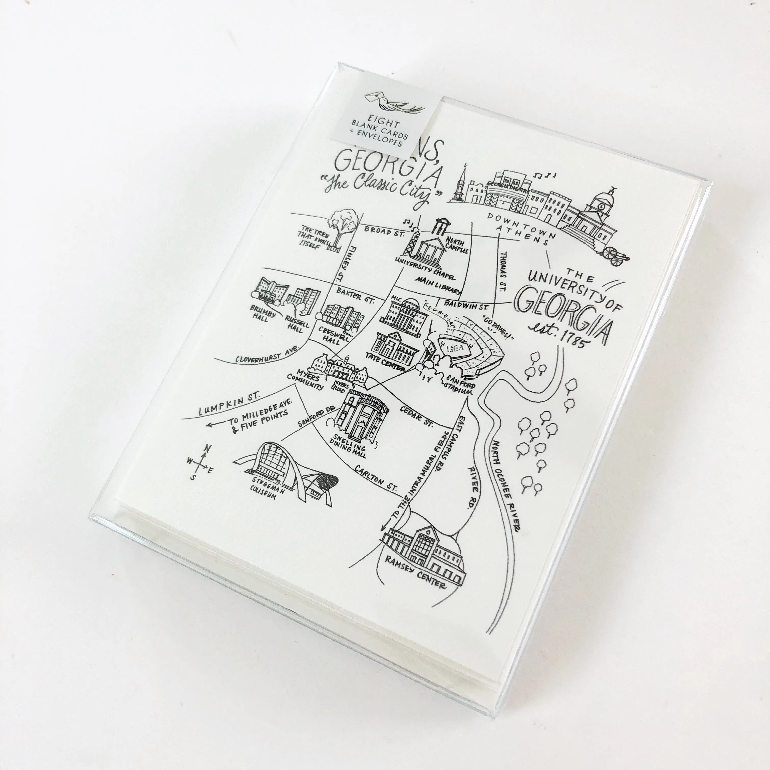 University of Georgia Map Greeting Card