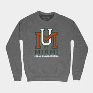 University of Miami Vintage Monogram Crewneck