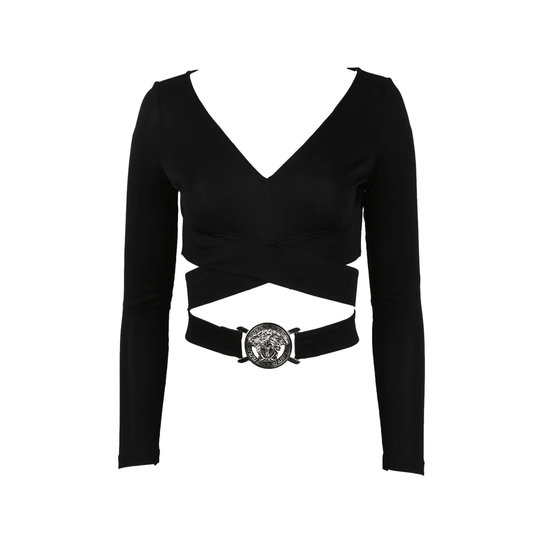 Versace Black Wrapped Logo Crop