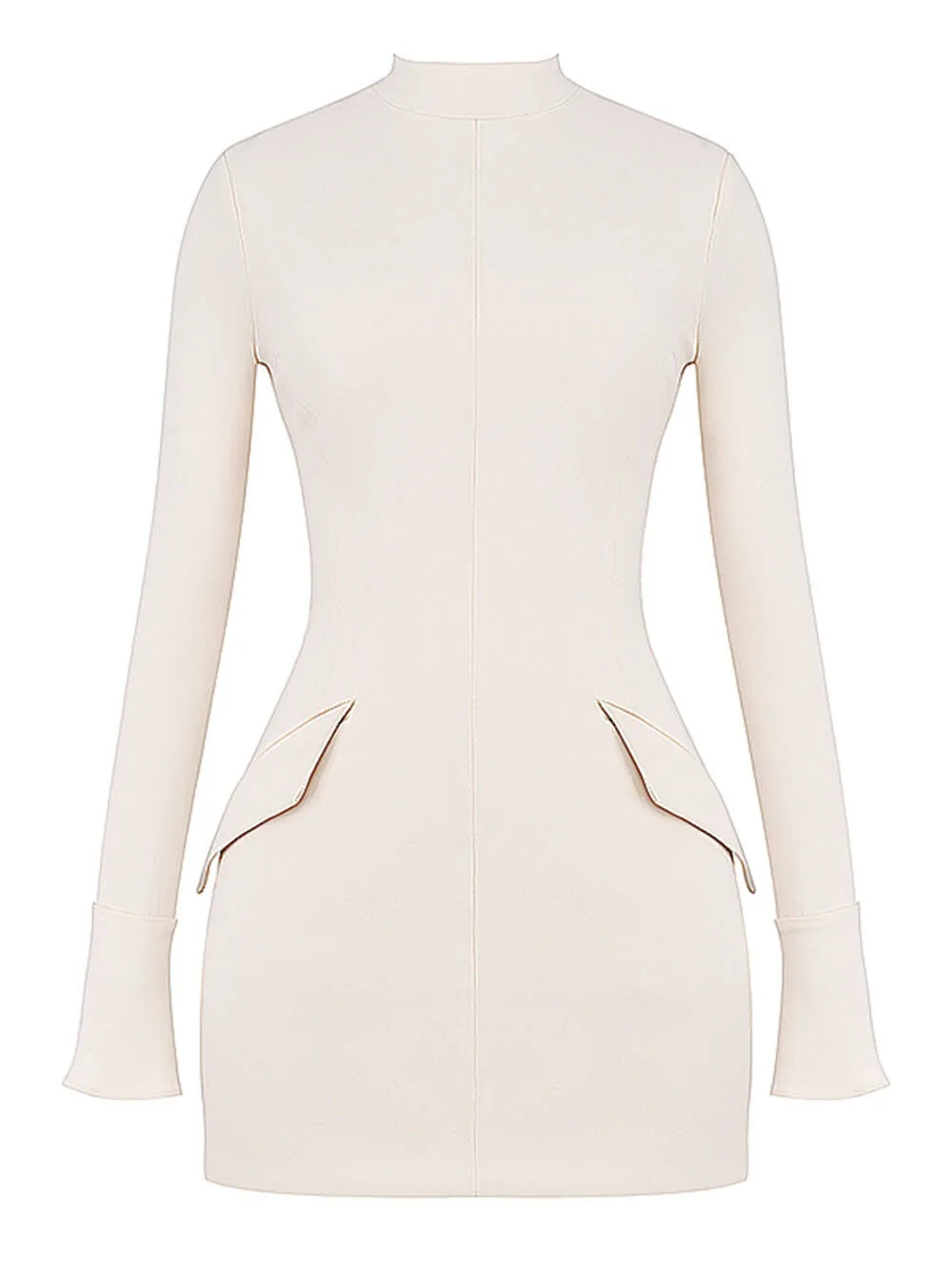 Vintage Cream Stylish Mini Dress
