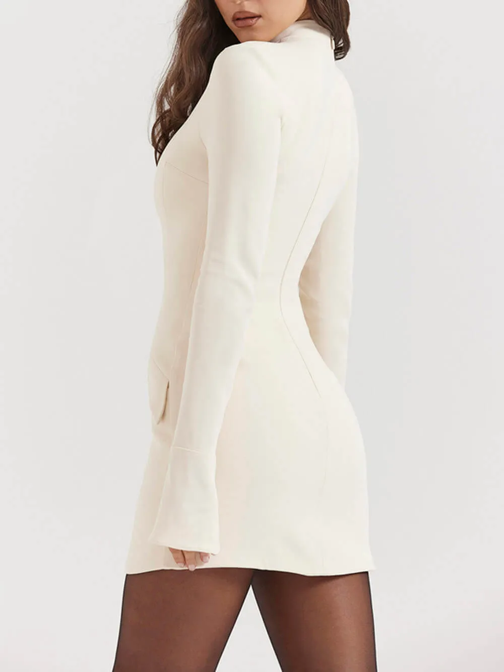 Vintage Cream Stylish Mini Dress