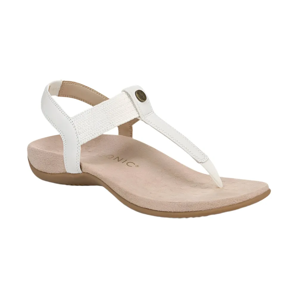 Vionic Women's Brea Toe Post Slingback Sandal White Leather