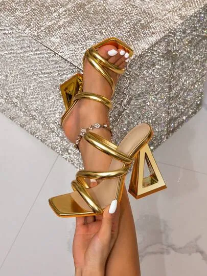 Women High Heel Sandals Summer New Comfortable All-Match Ladies Mule Slippers For Outdoor Beach Party Elegant Fashion Square Toe Red High Heels