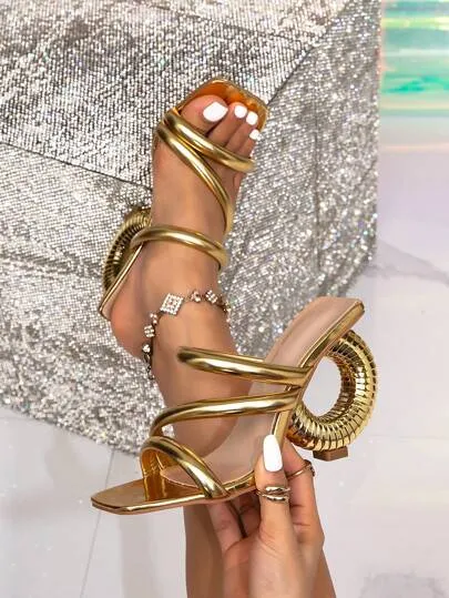 Women High Heel Sandals Summer New Comfortable All-Match Ladies Mule Slippers For Outdoor Beach Party Elegant Fashion Square Toe Red High Heels