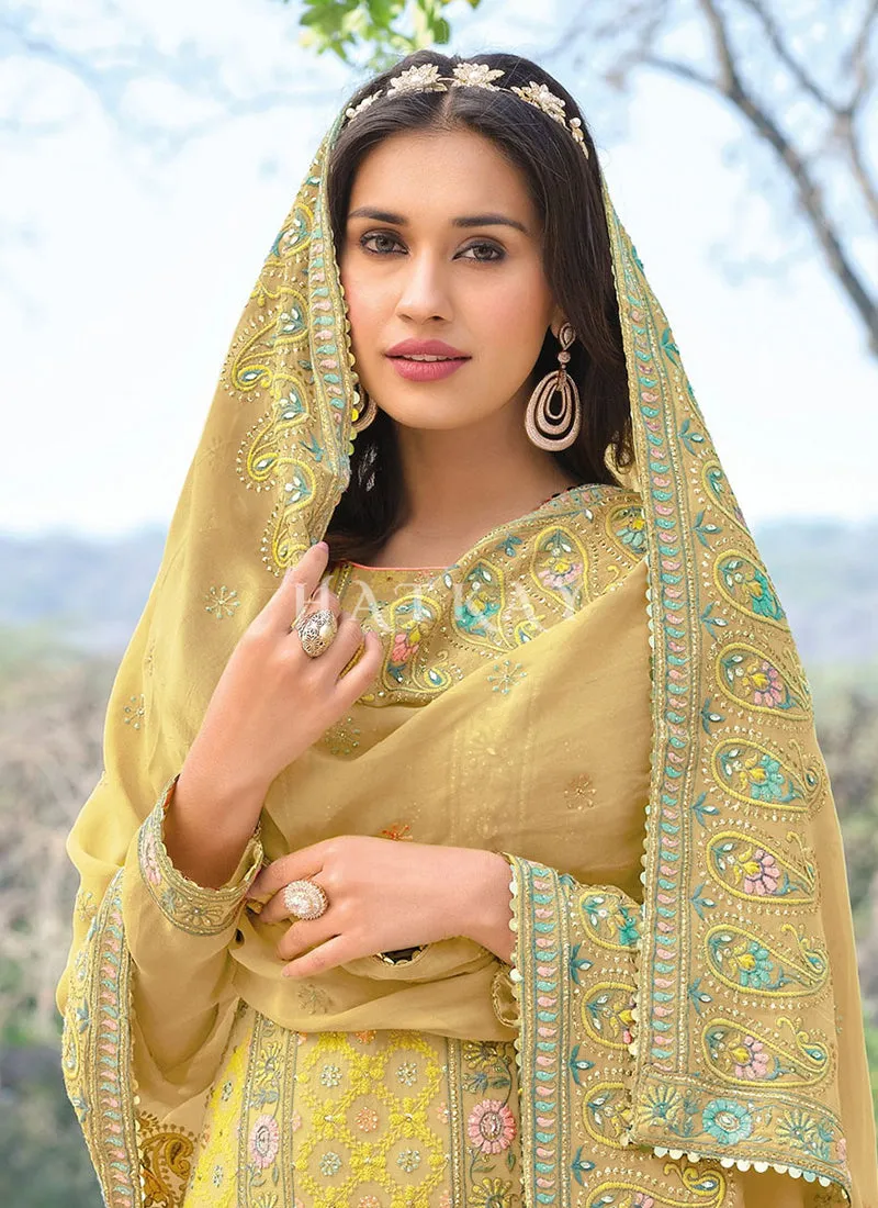 Yellow Pakistani Pant Suit