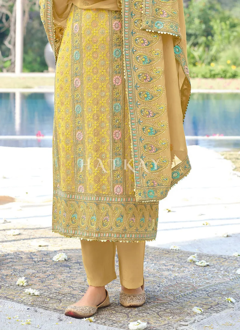 Yellow Pakistani Pant Suit