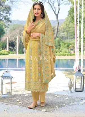 Yellow Pakistani Pant Suit