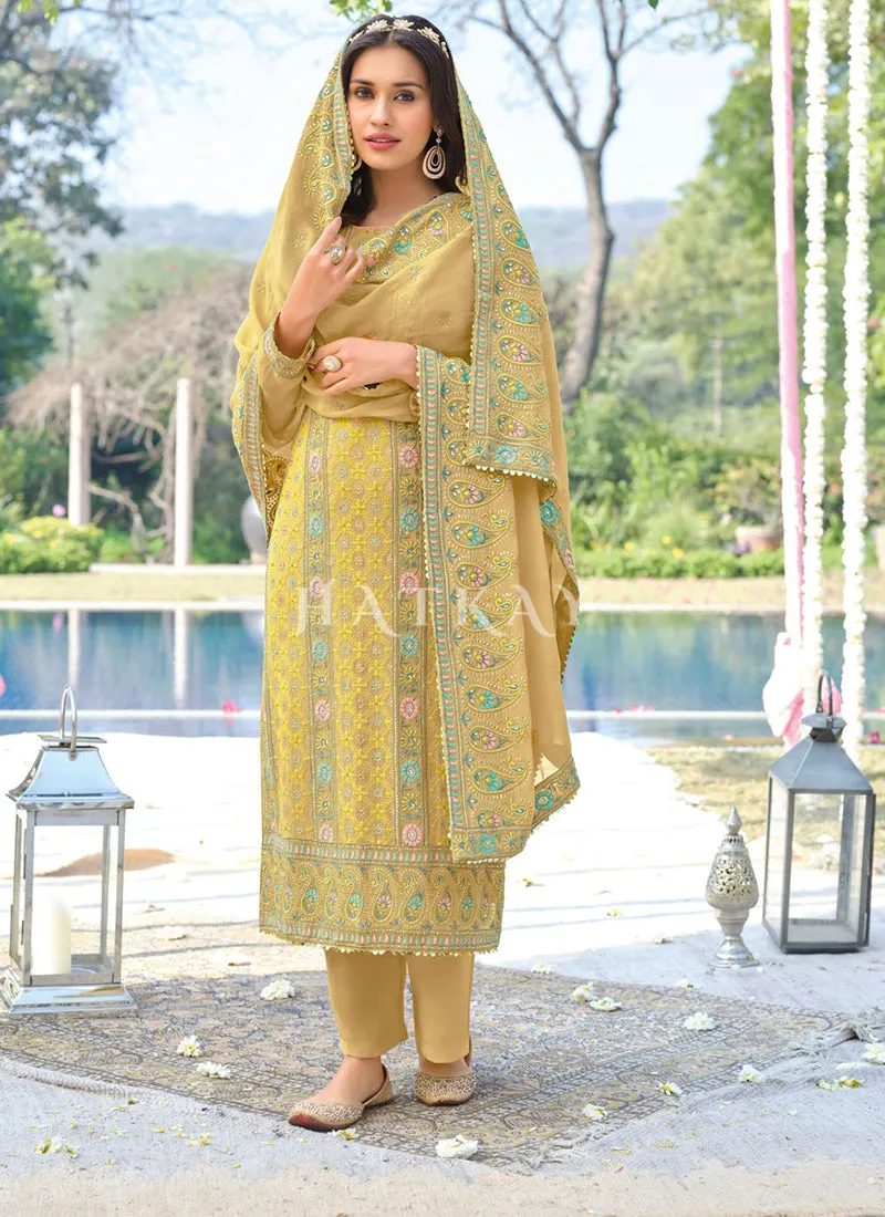 Yellow Pakistani Pant Suit