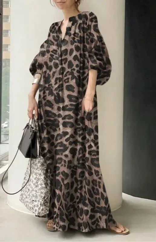 ZANZEA Fashion Leopard Printed Women's Maxi Dress