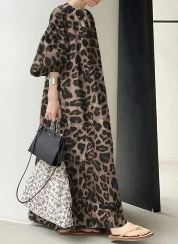 ZANZEA Fashion Leopard Printed Women's Maxi Dress