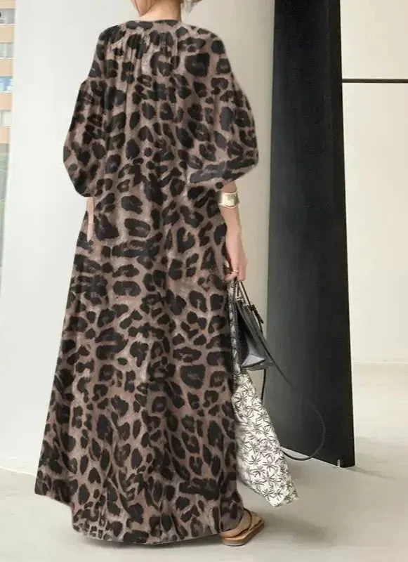 ZANZEA Fashion Leopard Printed Women's Maxi Dress