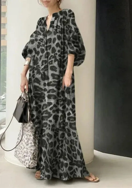 ZANZEA Fashion Leopard Printed Women's Maxi Dress