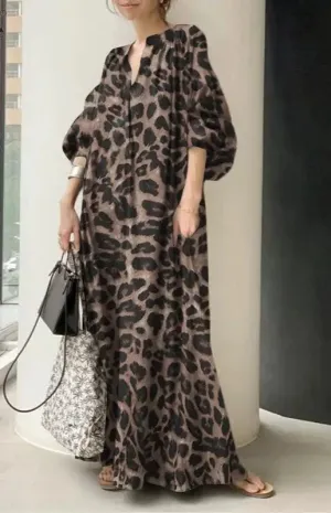 ZANZEA Fashion Leopard Printed Women's Maxi Dress